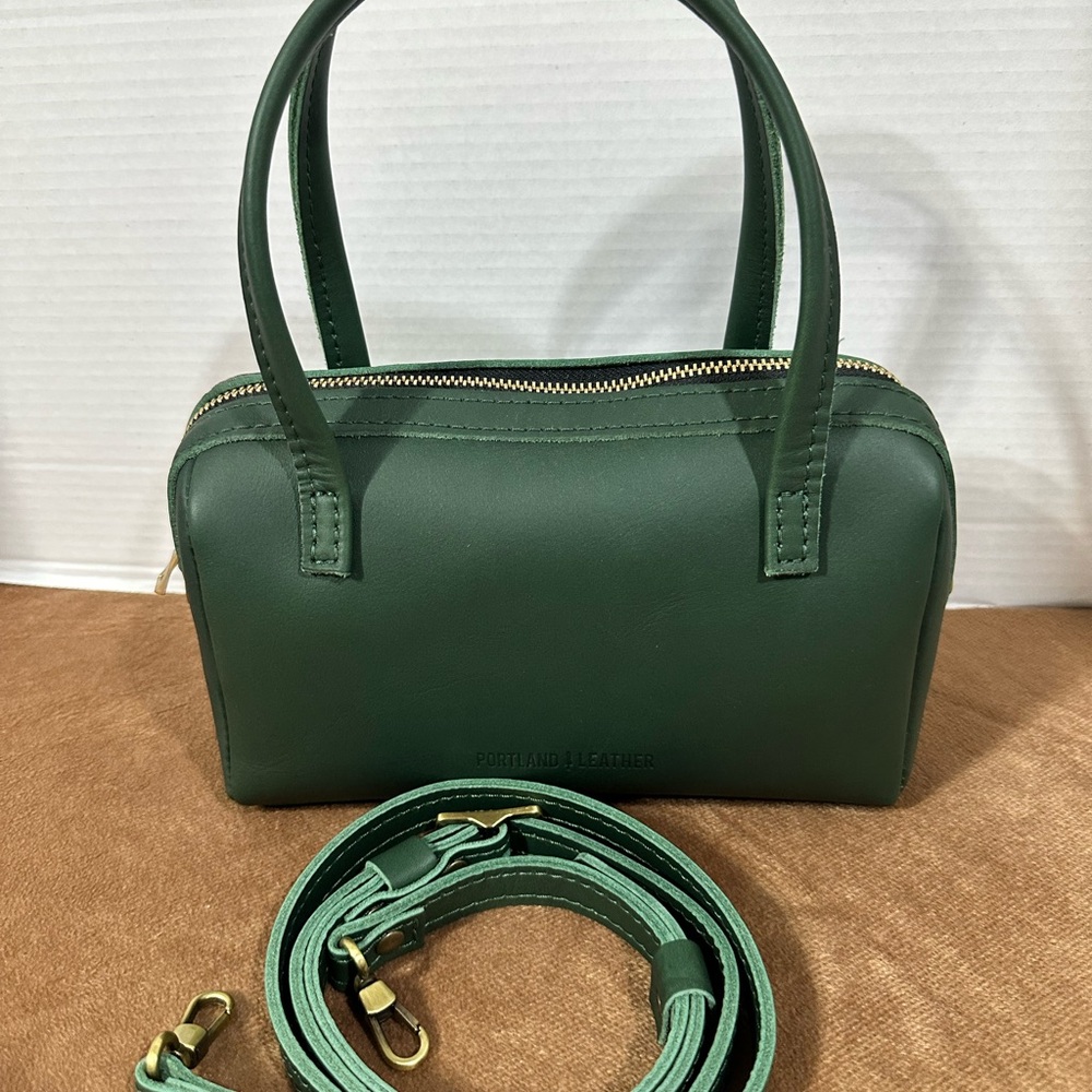 Portland Leather Forest Green Satchel